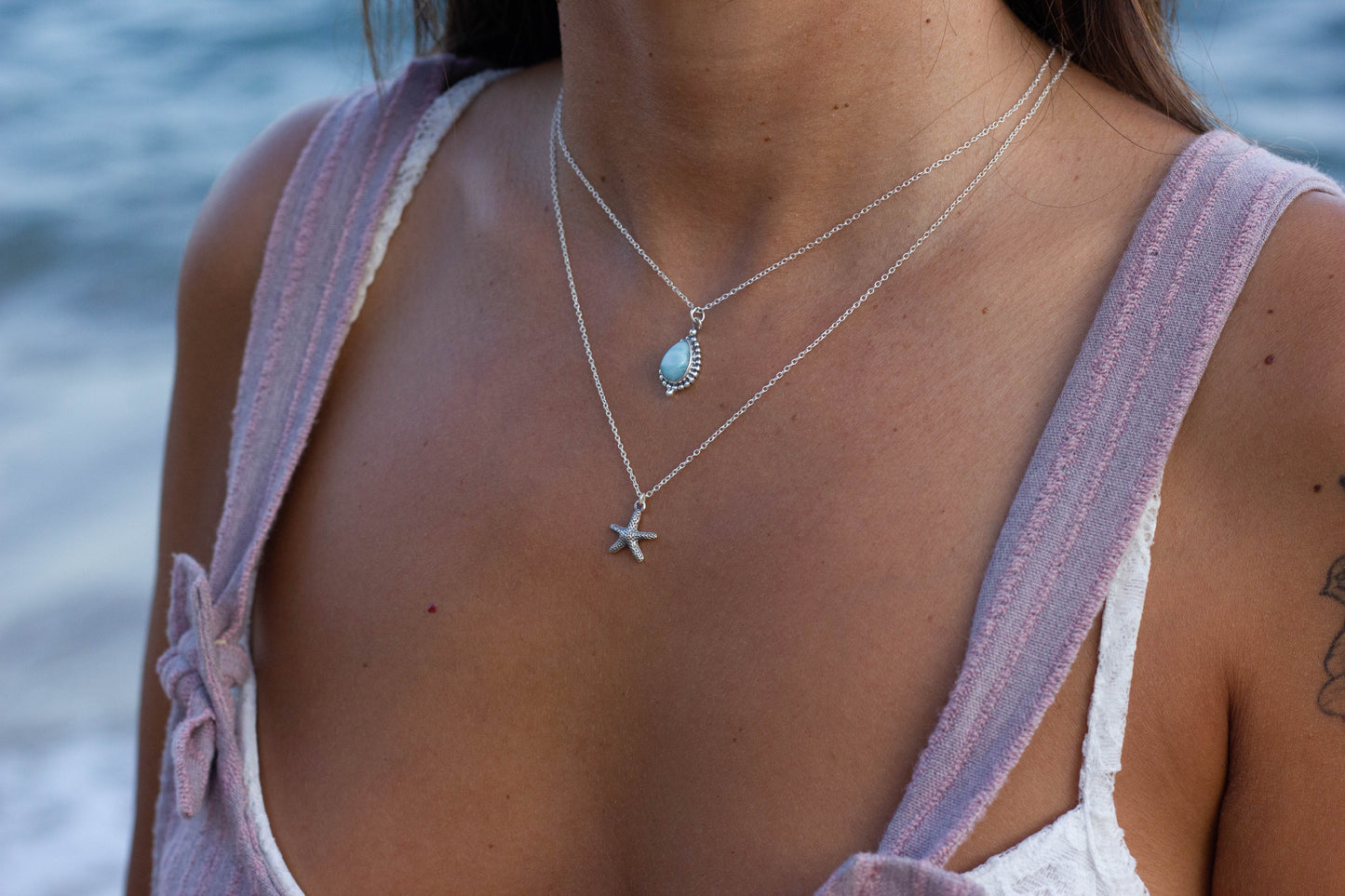 Colgante estrella de mar plata