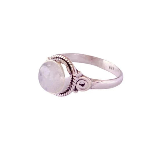 Anillo boho plata 925 con piedra natural KHAMALI
