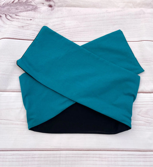 Turbante turquesa de algodón con alambre ajustable KHAMALI