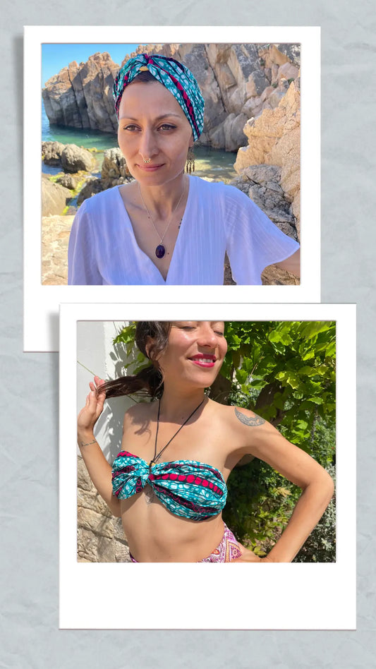 Turbante convertible en top color lila - KHAMALI