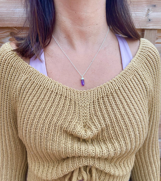 Colgante punta de amatista natural - KHAMALI