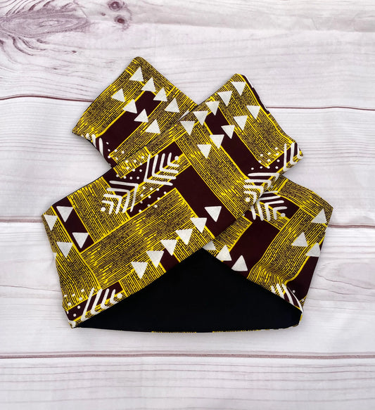 Turbante moldeable dorado de algodón ajustable KHAMALI