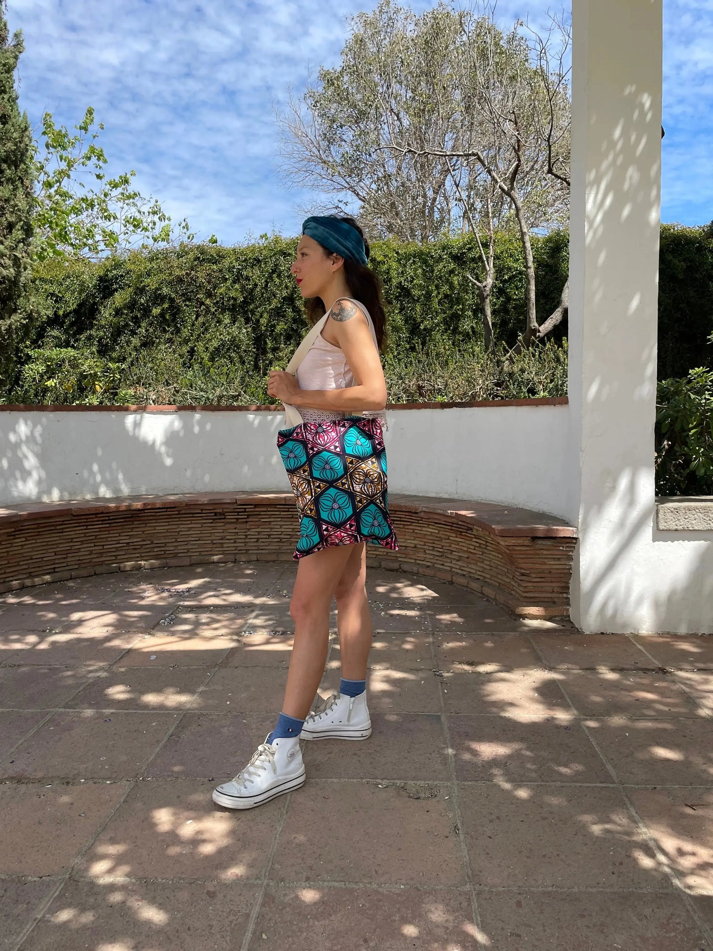 Tote bag hecha a mano con tela africana DUDU - KHAMALI