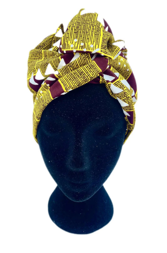 Turbante africano con tela wax estilo étnico KHAMALI