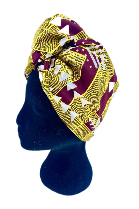 Turbante africano con tela wax estilo étnico KHAMALI