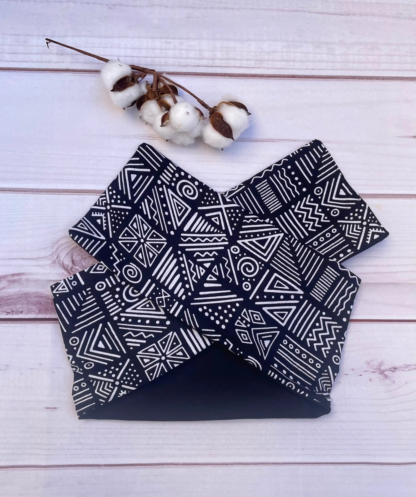 Turbante negro de algodón KHAMALI