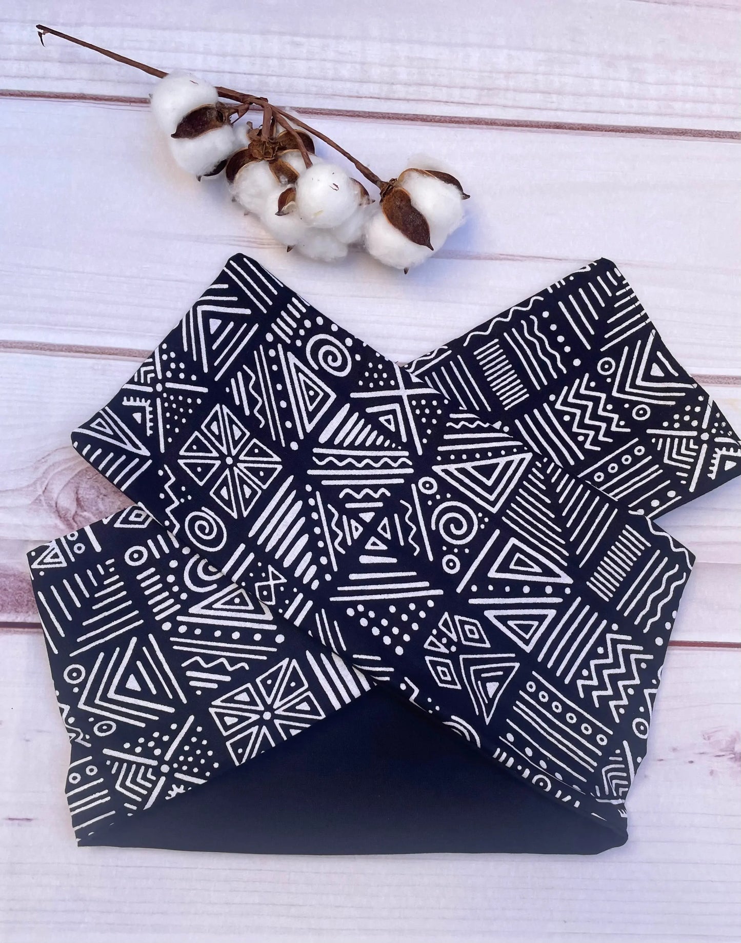 Turbante negro de algodón KHAMALI