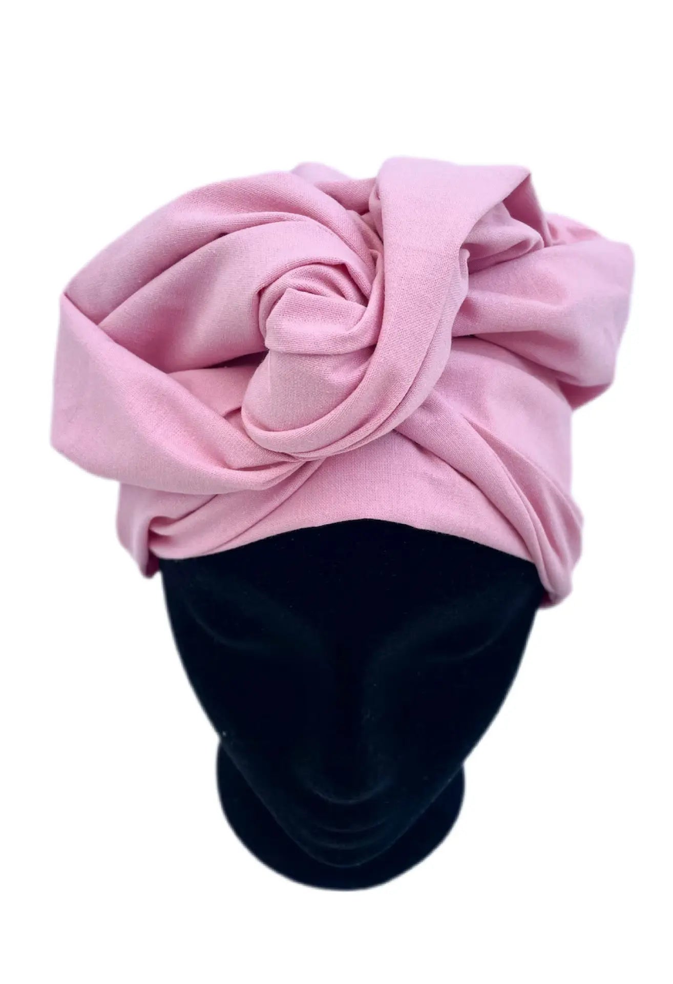 Turbante rosa oncológico toda la cabeza de algodón 100 % KHAMALI