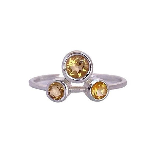 Anillo cuarzo citrino en plata 925 - KHAMALI
