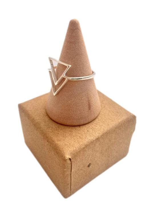 Anillo doble triángulo plata 925 - KHAMALI