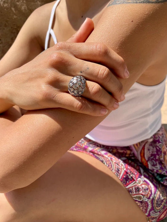 Anillo flor de la vida en plata 925 - KHAMALI