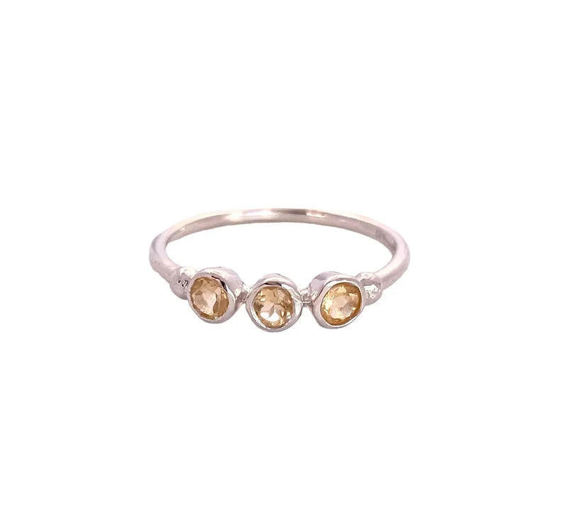 Anillo triple cuarzo citrino KHAMALI