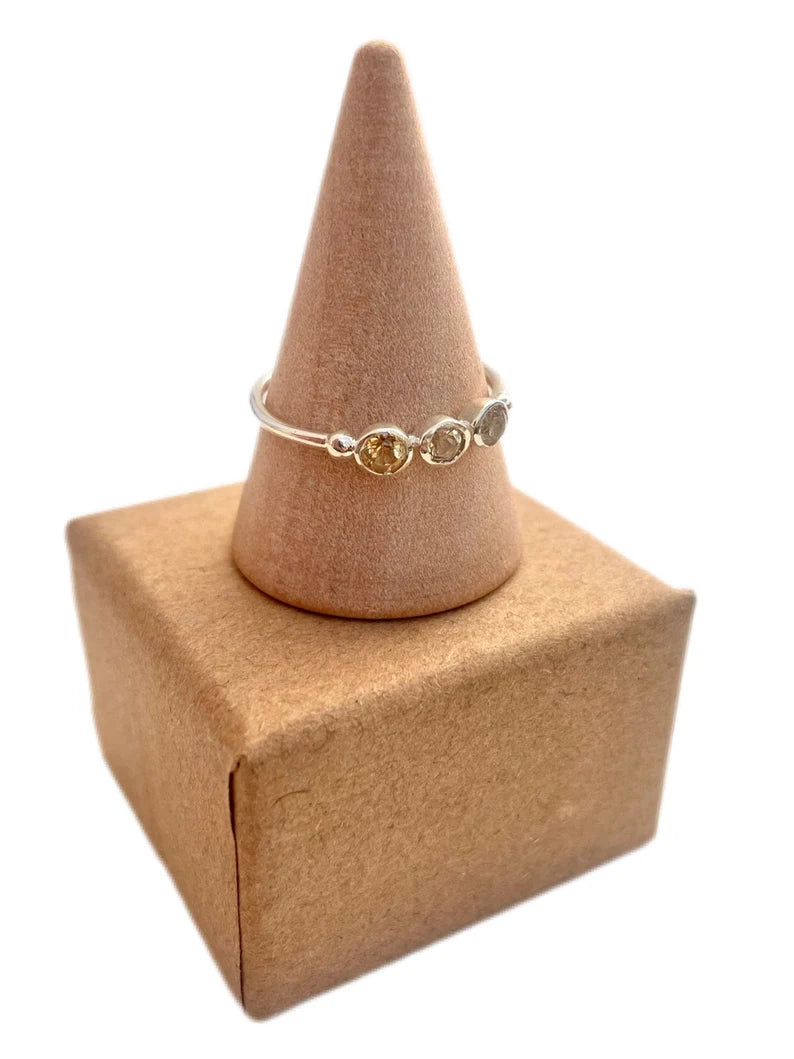 Anillo triple cuarzo citrino KHAMALI