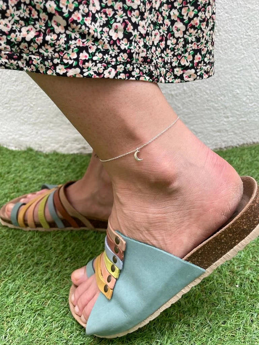 Tobillera plata 925 con media luna KHAMALI