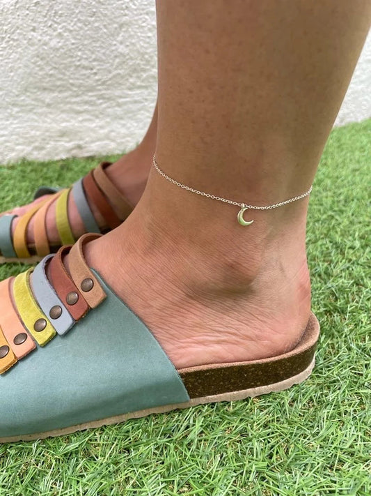 Tobillera plata 925 con media luna KHAMALI