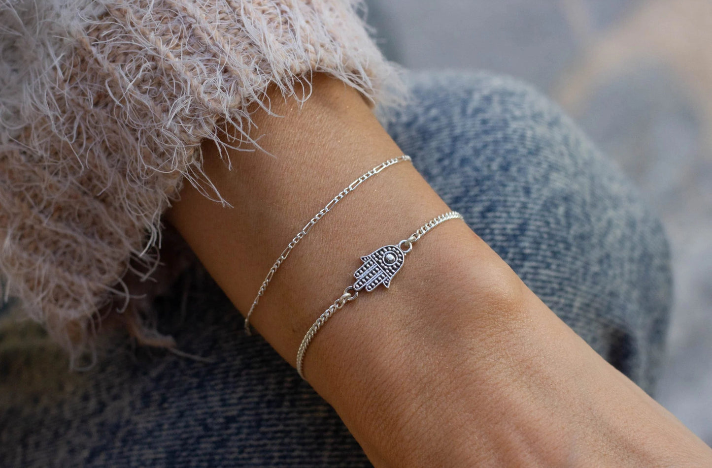Pulsera de plata con mano de fátima KHAMALI
