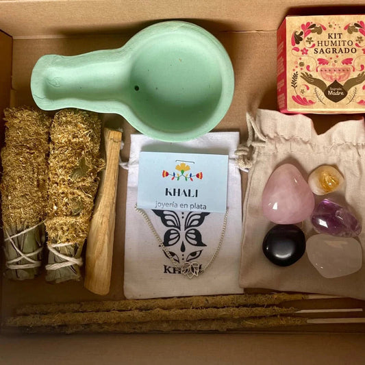 Caja de sahumerios y minerales, Kit de purificación y recarga, limpieza energética, Caja de autocuidado, kit de limpieza de la casa KHAMALI