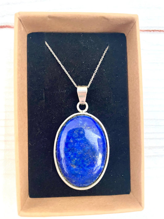 Colgante con Lapislázuli natural en plata 925 khamali Shop