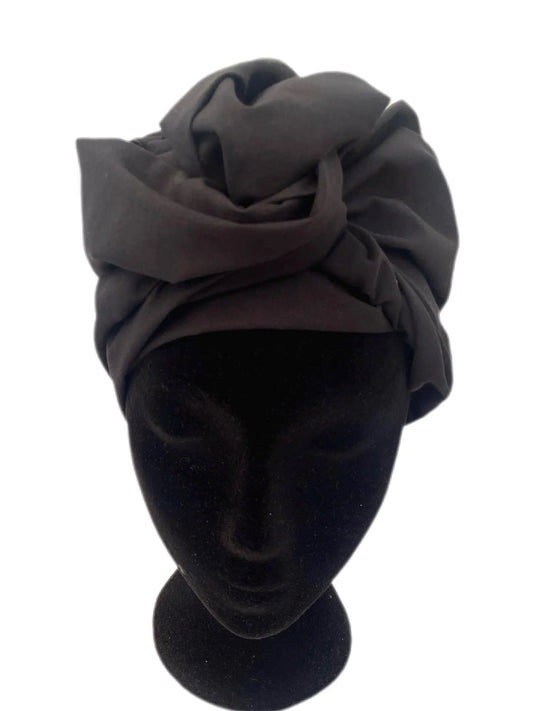 Turbante completo negro toda la cabeza KHAMALI