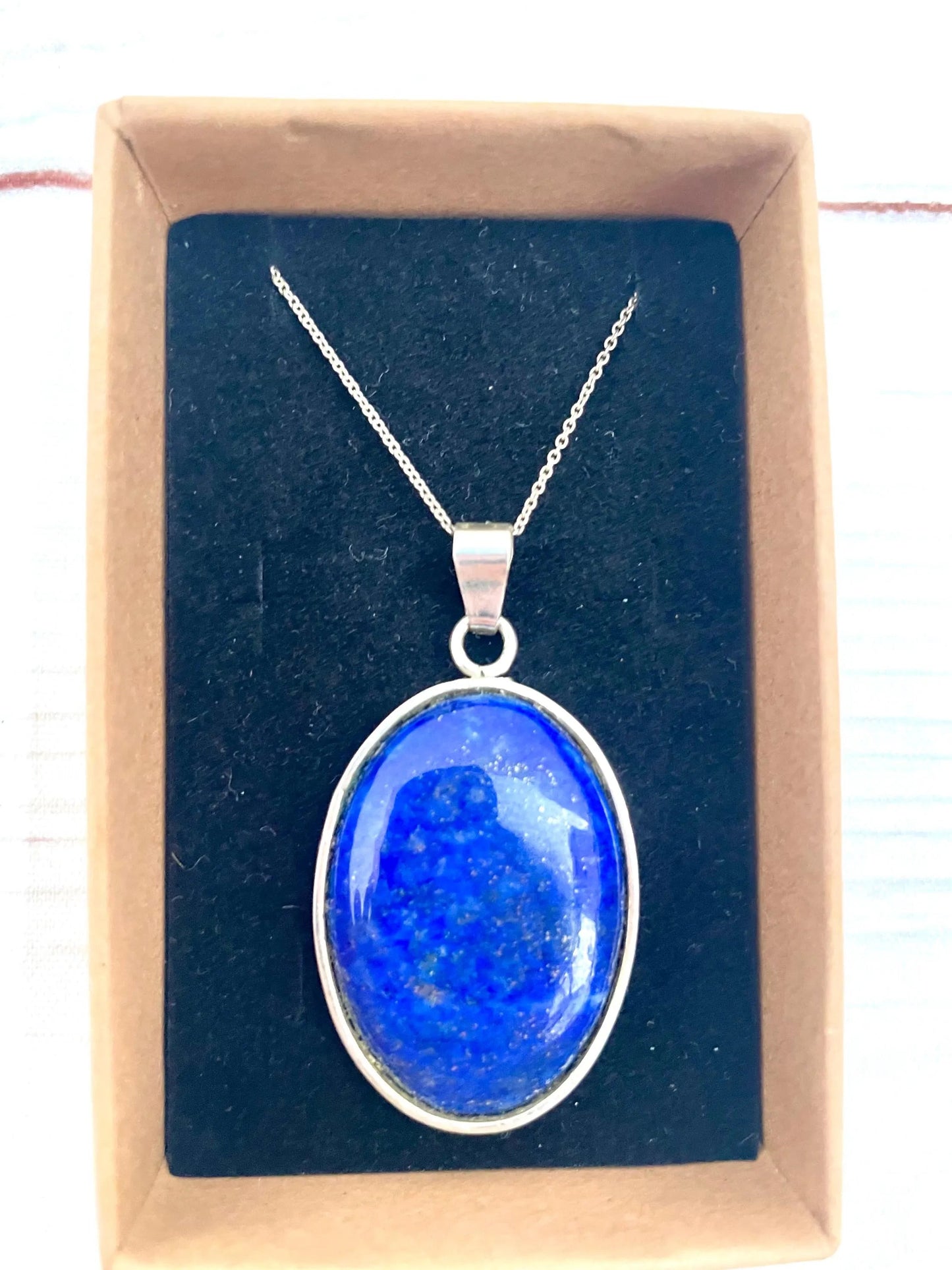 Colgante con Lapislázuli natural en plata 925 khamali Shop