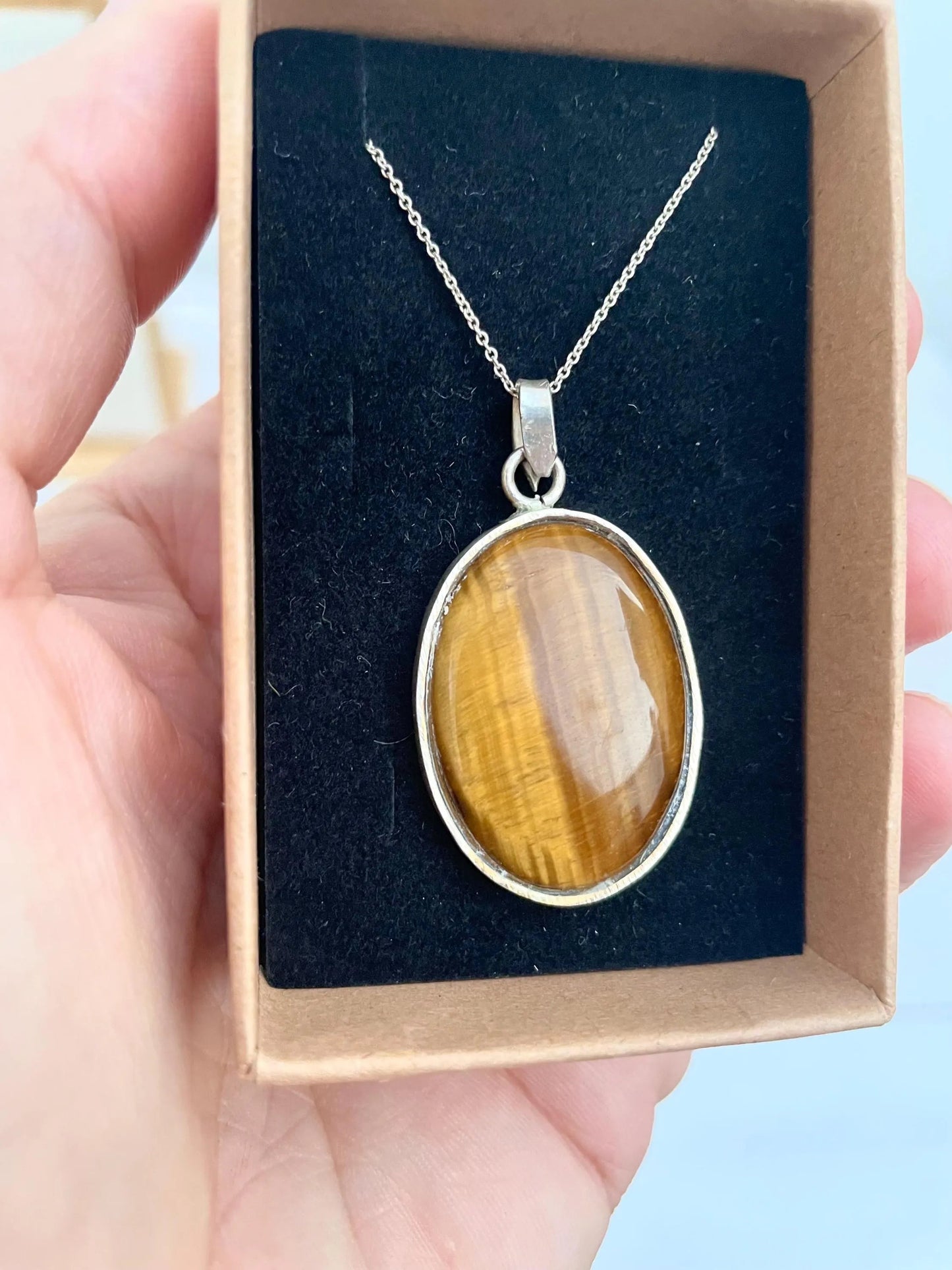 Colgante de ojo de tigre natural khamali Shop