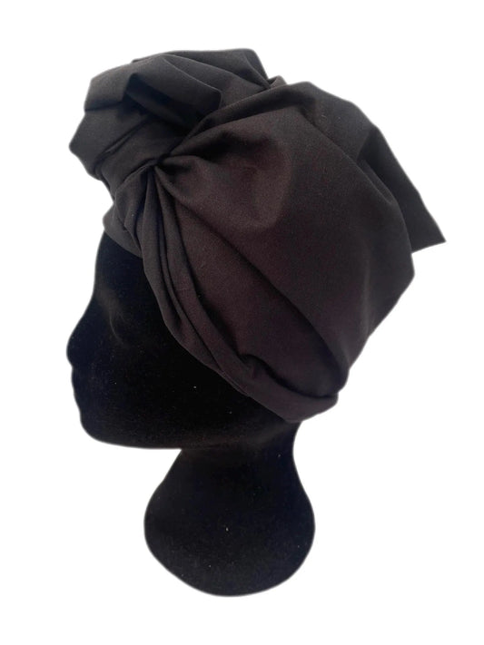 Turbante completo negro toda la cabeza KHAMALI