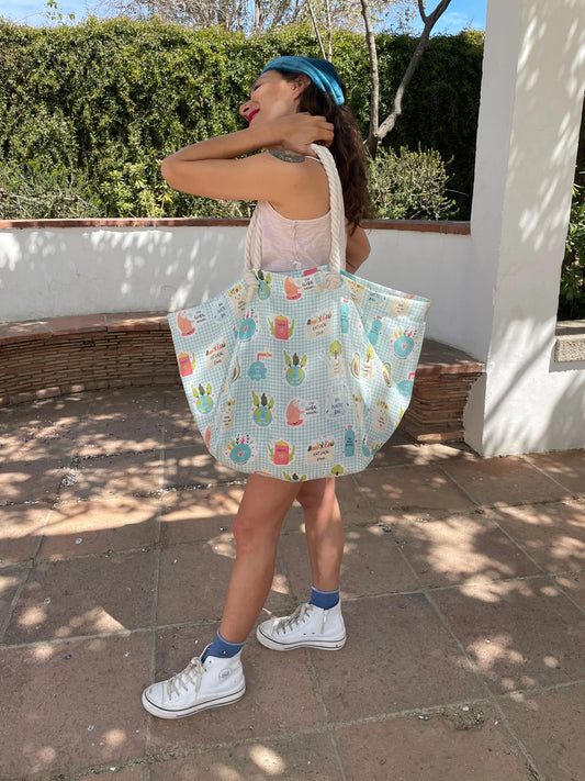 Bolsa grande playa hecha a mano LOVE THE PLANET - KHAMALI