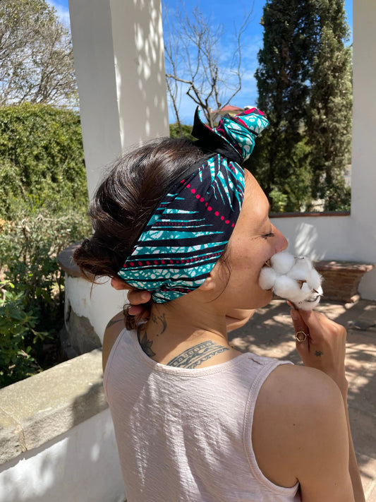 Turbante moldeable con alambre diadema ancha para el pelo KHAMALI