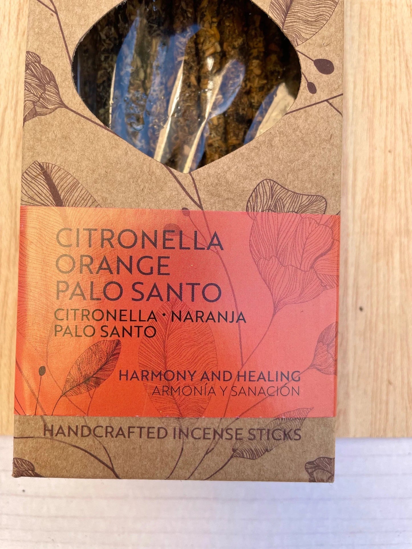 INCIENSO NATURAL HECHO A MANO Citronela, Naranja y Palo Santo Sagrada Madre - KHAMALI