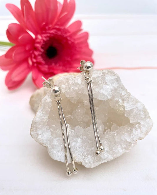 Pendientes colgantes de plata 925 – Elegancia en movimiento - KHAMALI