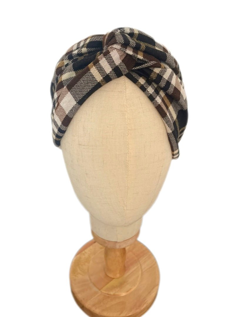 Turbante estampado a cuadros hecho a mano - KHAMALI