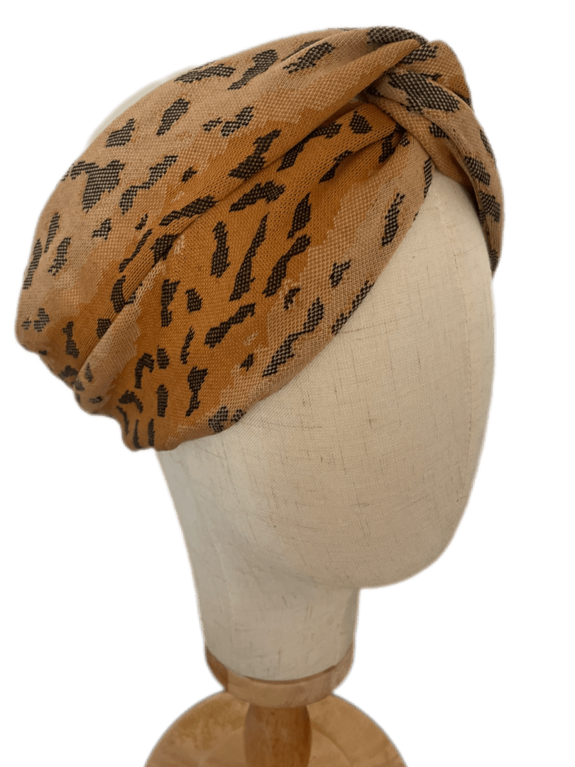 Turbante estampado de leopardo hecho a mano - KHAMALI