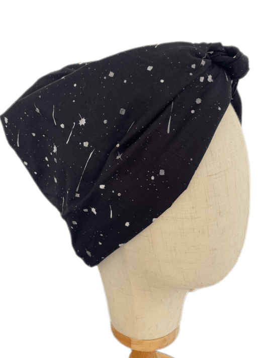 Turbante Integral BOHEME Negro con Estampado Cósmico - KHAMALI