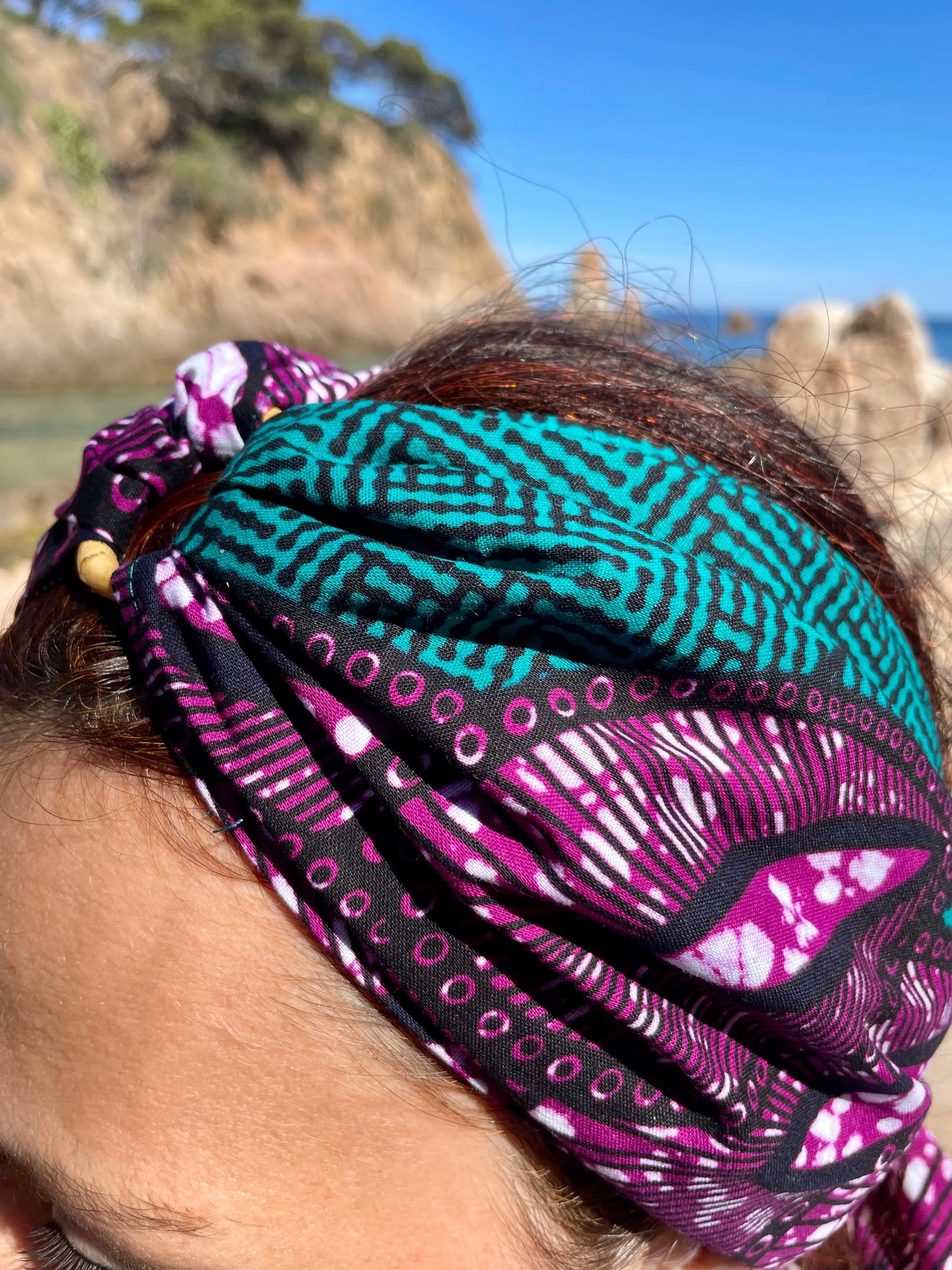 Turbante convertible en top color lila - KHAMALI