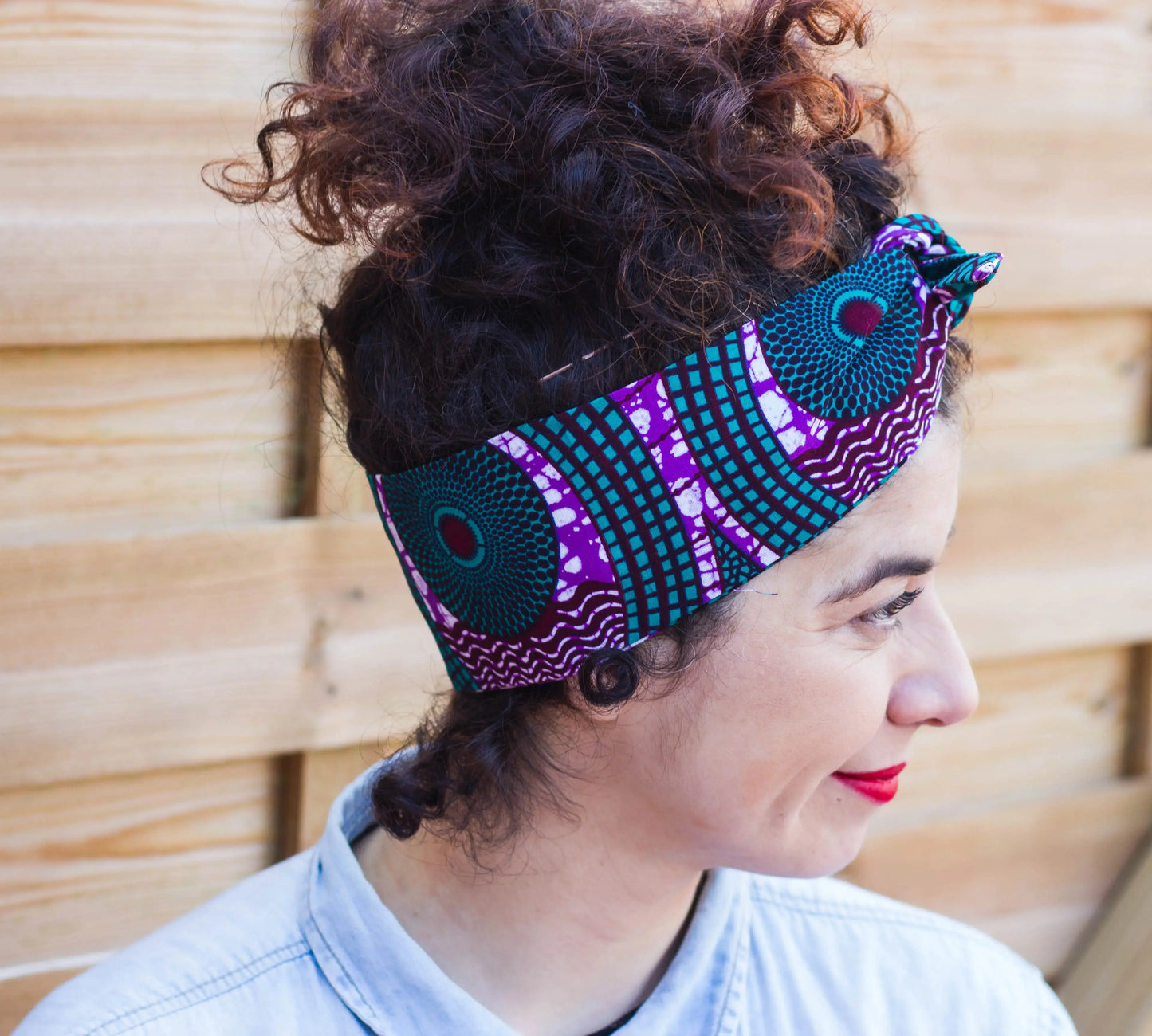 Cinta diadema turquesa y violeta - KHAMALI