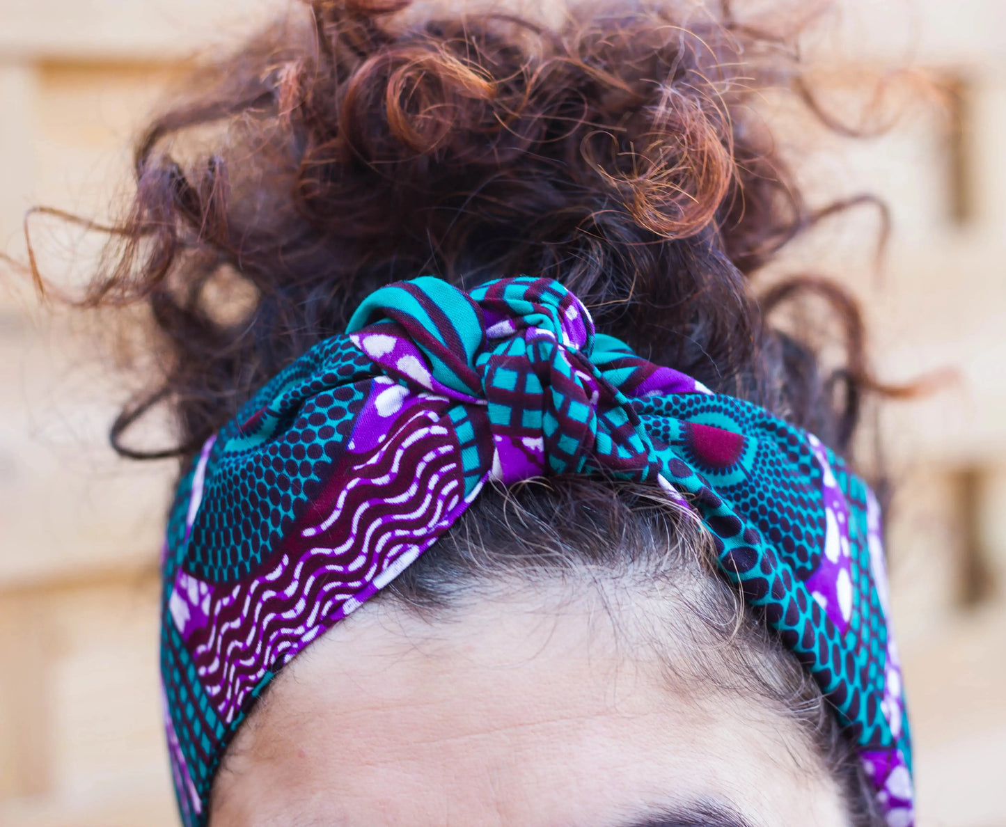 Cinta diadema turquesa y violeta - KHAMALI