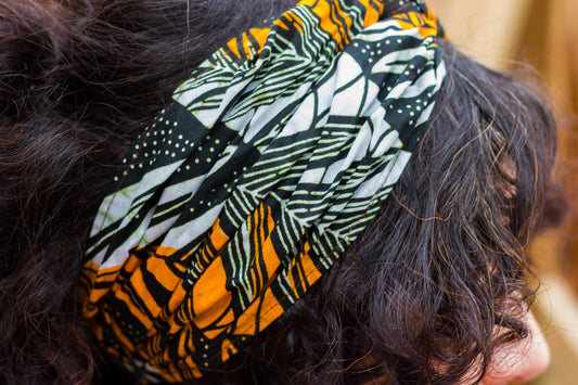 Turbante tropical estilo vintage retro hecho a mano una capa ajustable - KHAMALI