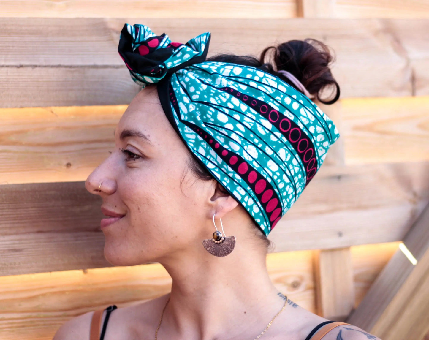 Turbante moldeable con alambre diadema ancha para el pelo KHAMALI