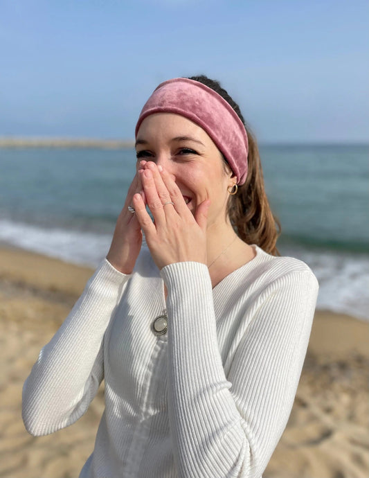 Cinta suave de terciopelo rosa - KHAMALI