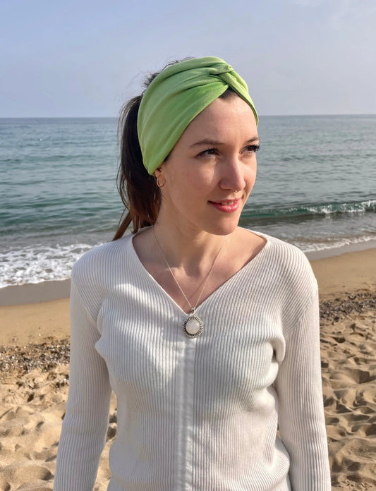 Turbante de nudo verde - KHAMALI