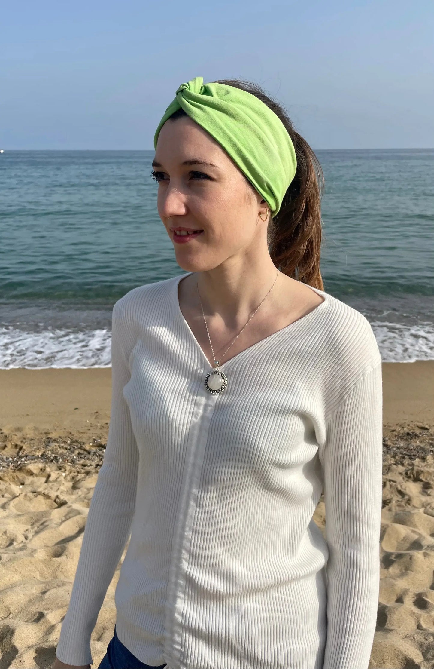 Turbante de nudo verde - KHAMALI