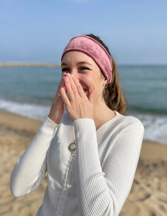 Cinta suave de terciopelo rosa - KHAMALI