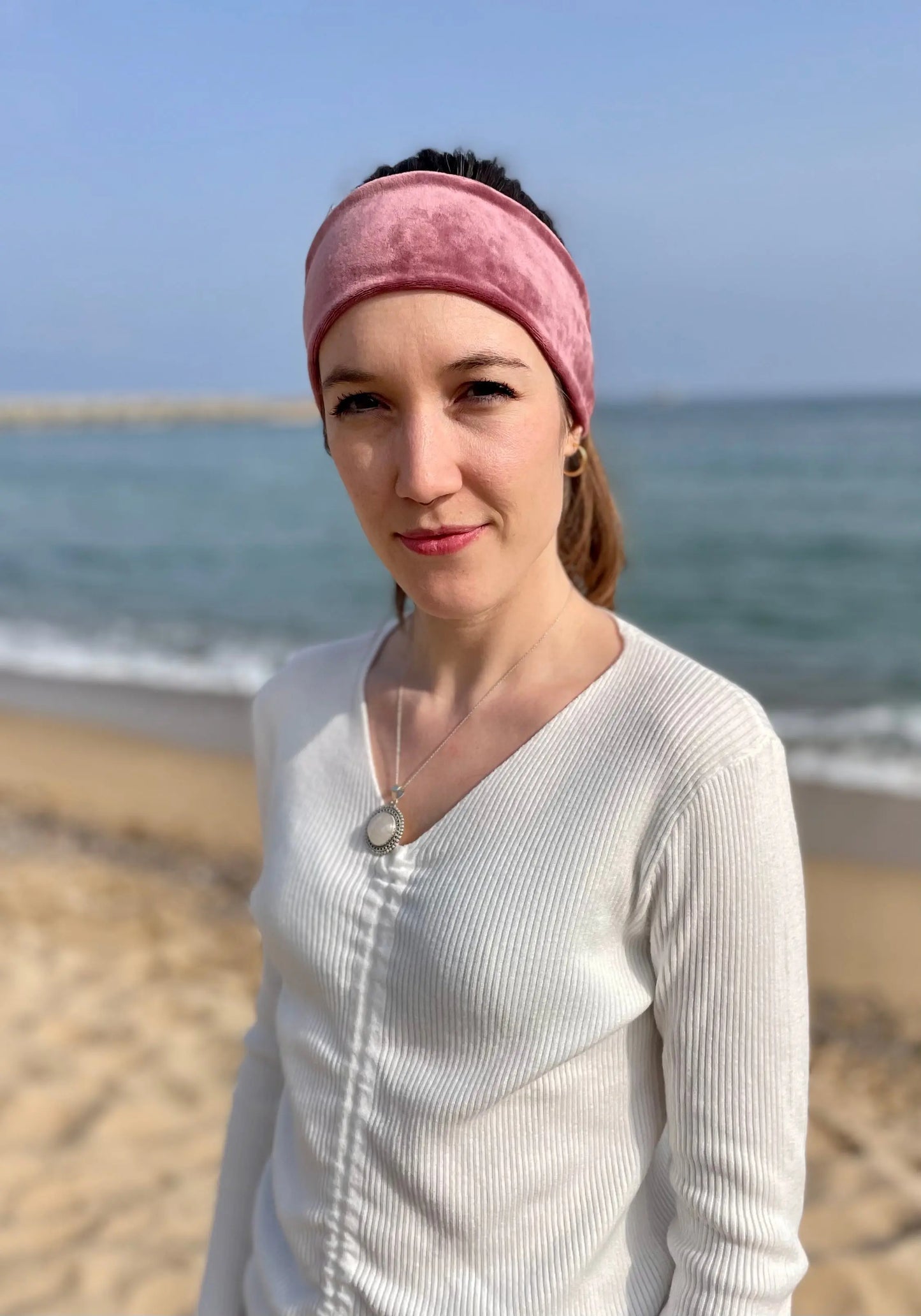Cinta suave de terciopelo rosa - KHAMALI
