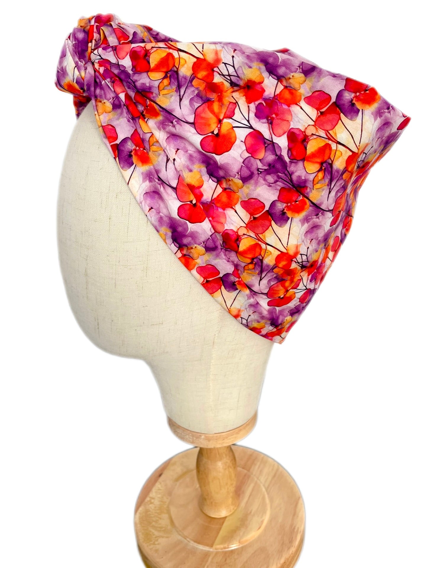 Turbante Completo Boheme Floral Naranja