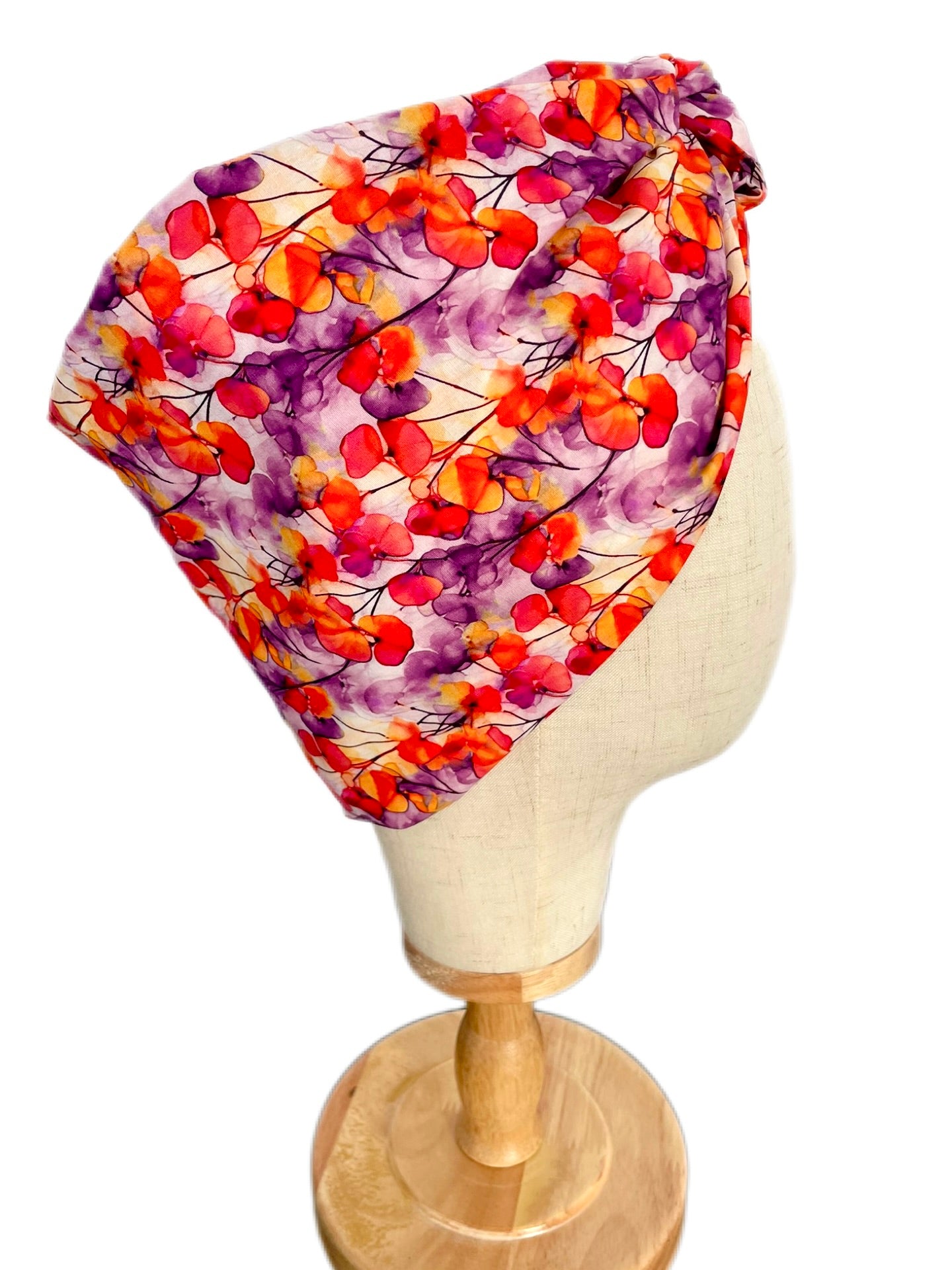 Turbante Completo Boheme Floral Naranja