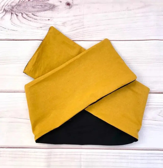 Turbante con alambre ocre una tinta - KHAMALI