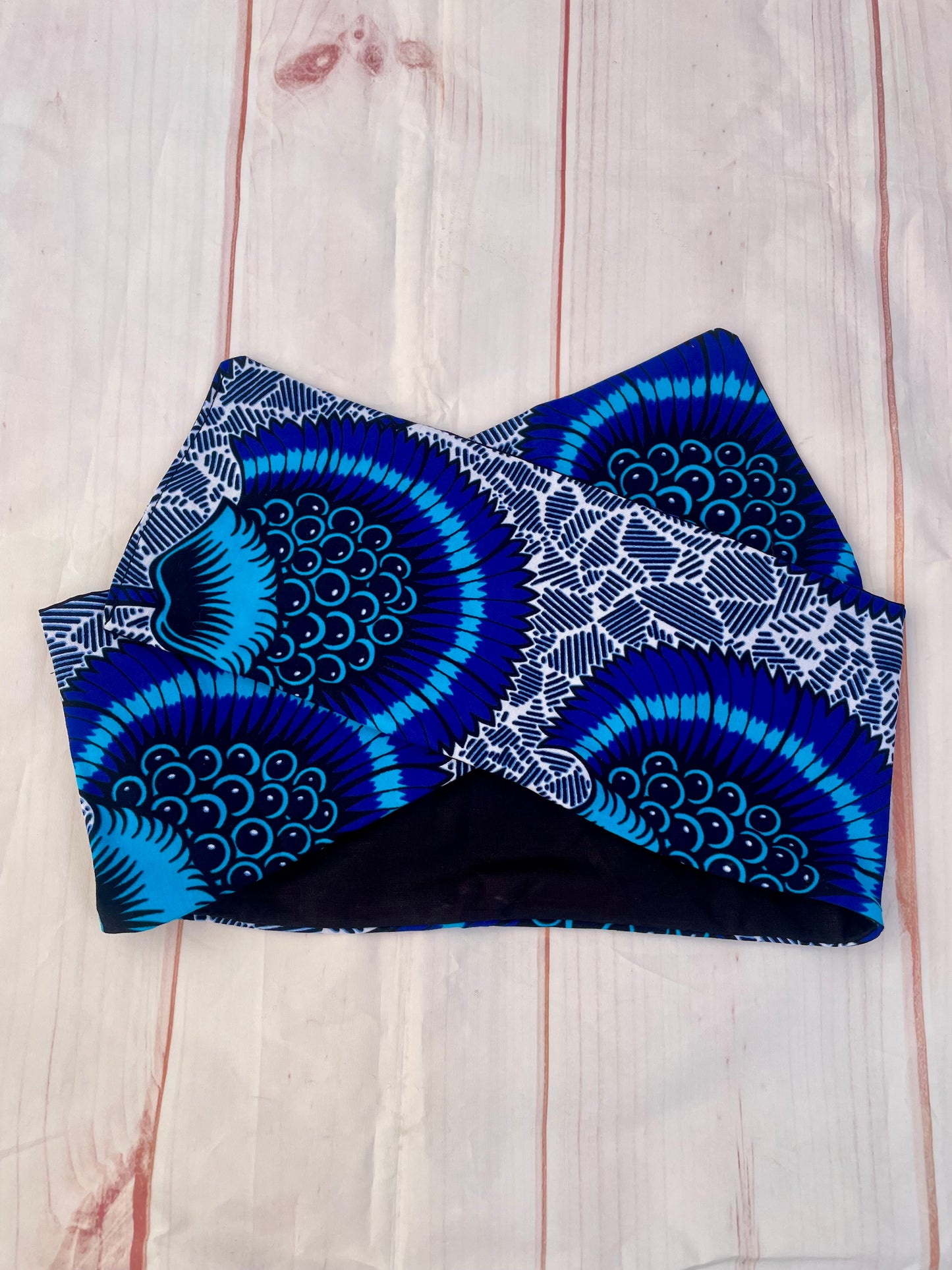 Cinta con alambre floral azul