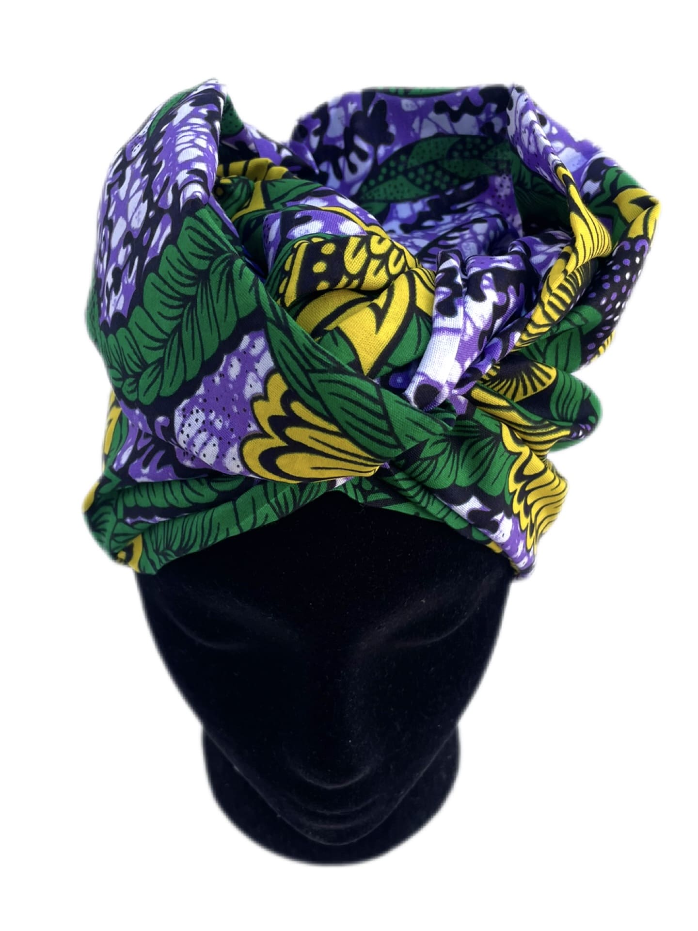 Turbante lila con girasoles KHAMALI