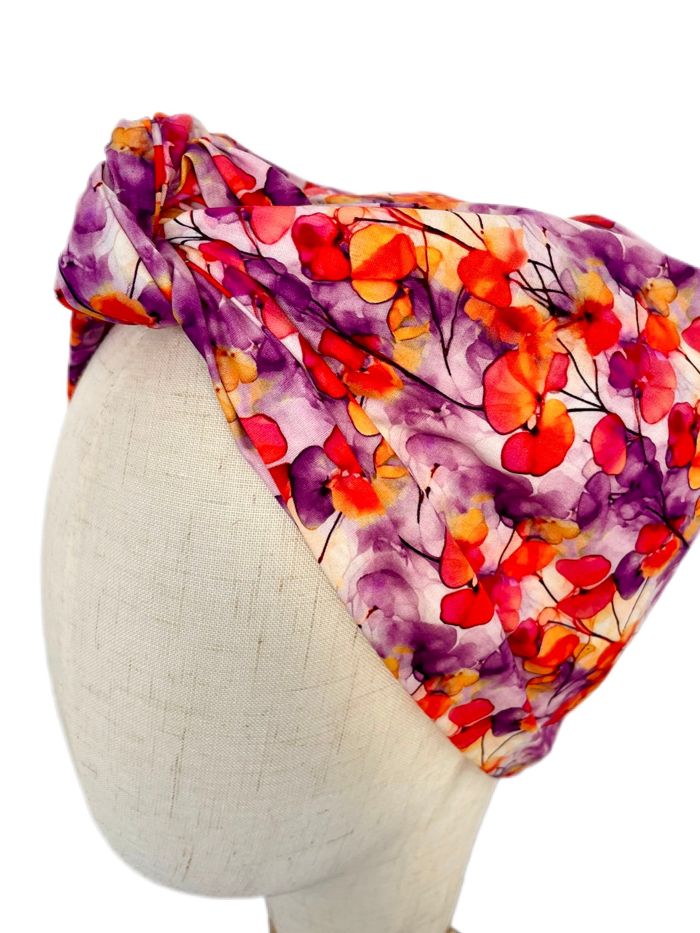 Turbante Completo Boheme Floral Naranja
