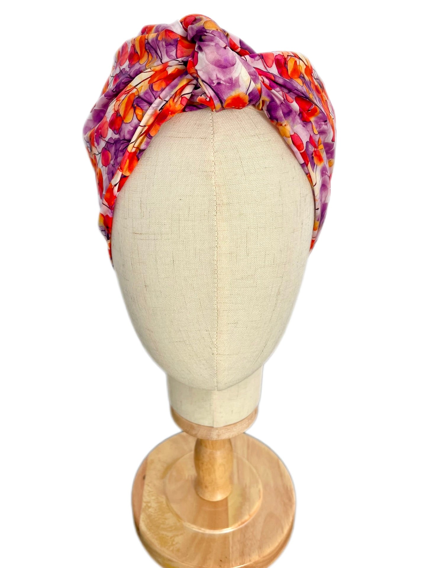 Turbante Completo Boheme Floral Naranja
